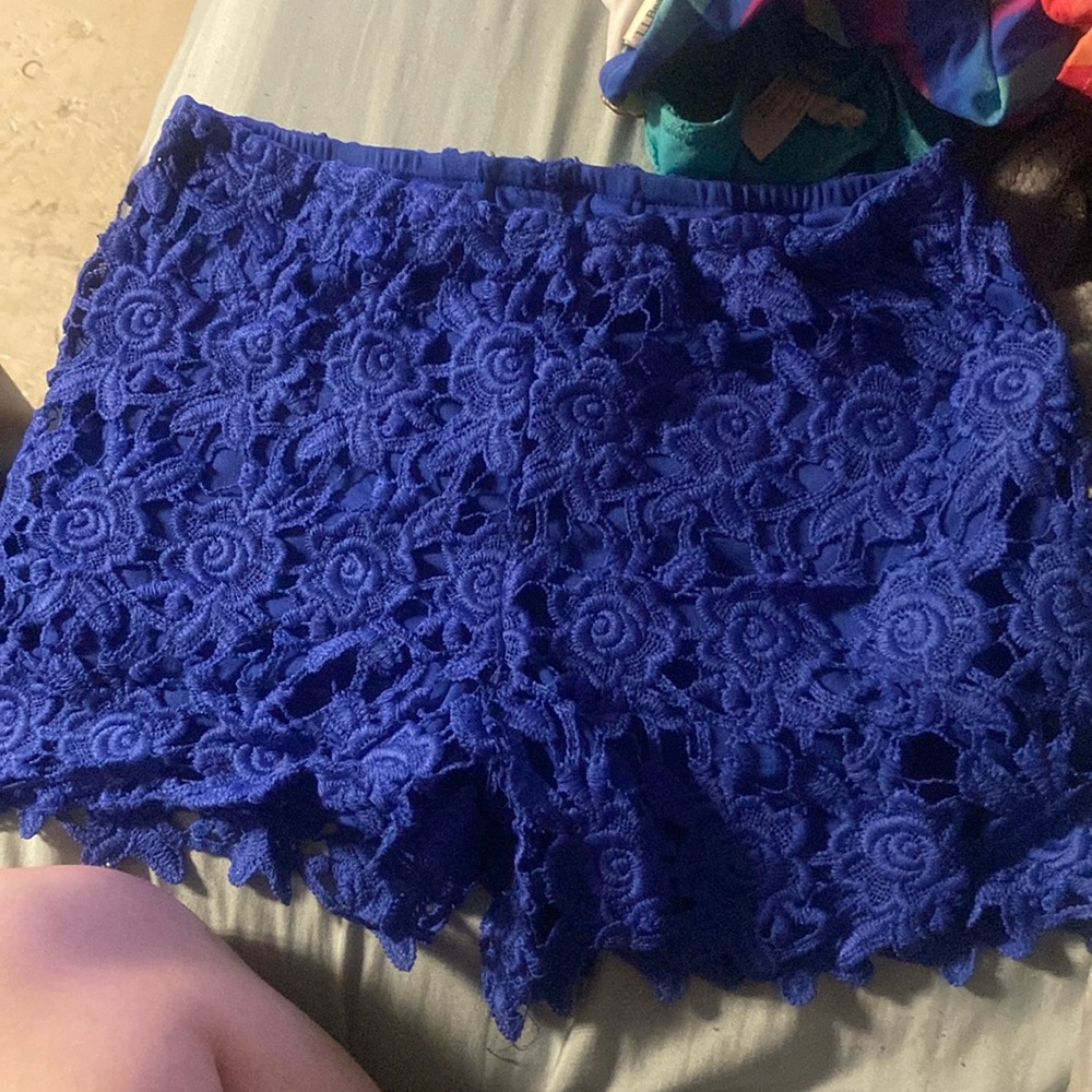 Blue floral shorts
